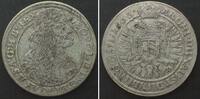 Haus Habsburg RDR 15 Kreuzer 1663, Breslau, LEOPOLD I. Silber -
