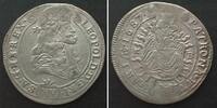 Haus Habsburg RDR - UNGARN 15 Kreuzer 1687 KB, LEOPOLD I. Madonna Silber -