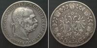 Haus Habsburg ÖSTERREICH K.u.K. 5 Kronen 1900 FRANZ JOSEPH I. Silber -
