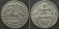 Braunschweig-Wolfenbüttel BR.-WOLFENBÜTTEL 6 Pfennig 1733 LUDWIG RUDOLF Billon ERHALTUNG! -