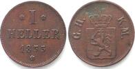 Hessen-Darmstadt HESSEN-DARMSTADT 1 Heller 1855, LUDWIG III. Kupfer -
