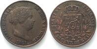 Spanien SPANIEN 25 Centimos 1861 Segovia ISABEL II. Kupfer ERHALTUNG! -