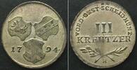 Haus Habsburg  RDR - VORDERÖSTERREICH 3 Kreuzer 1794 H FRANZ II. Billon prägefrisch PRACHTSTÜCK unz