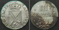 BADEN 3 Kreuzer 1811 KARL FRIEDRICH Billon ERHALTUNG! vz+