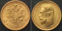 RUSSLAND 5 Rubel 1910 EB, NIKOLAUS II. Gold RAR!!! ERHALTUNG! unz