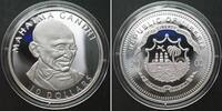 LIBERIA 10 Dollars 2002 MAHATMA GANDHI Silber SELTEN! PP