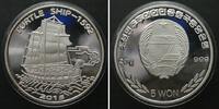 NORDKOREA 5 Won 2015 SCHILDKRÖTENSCHIFF Silber RAR! PP