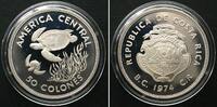 COSTA RICA 50 Colones 1974 Schildkröte WWF Silber PP