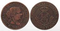 Spanien SPANIEN 5 Centimos 1868 Barcelona ISABEL II Kupfer # 74550