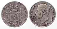 Spanien SPANIEN 50 Centimos 1880(80) MS-M ALFONSO XII. Silber SELTEN! # 74589