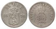Norwegen NORWEGEN 25 Ore 1876 OSCAR II. Silber # 79806