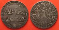 Schweiz - Basel BASEL Stadt Halbtaler o.J. (ca.1720) Wappenkreis STADTANSICHT Silber # 82760
