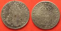 Frankreich FRANKREICH 1/2 Ecu 1709 BB - STRASSBURG LUDWIG XIV. Silber RAR!!! # 82768