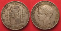 Philippinen SPANISCHE PHILIPPINEN Peso 1897 ALFONSO XIII Silber # 83068