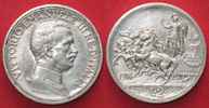 Italien REGNO 2 Lire 1914 Quadriga VITTORIO EMANUELE III argento SPL! # 86881