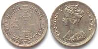 Hongkong HONGKONG 10 Cents 1887 VICTORIA Silber ERHALTUNG! -