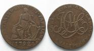 British Tokens - Irland DUBLIN 1792 HIBERNIAN MINE Co 1/2 Penny IMITATION für AMERICA Kupfer RAR!# 87734