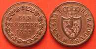 Nassau NASSAU Kreuzer 1855 WILHELM Kupfer ERHALTUNG! # 88121