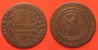 Schweiz - Appenzell APPENZELL - AUSSERRHODEN 1/2 Batzen 1809 Billon SELTEN! # 89143