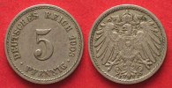 Deutschland - Kaiserreich Germany EMPIRE 5 Pfennig 1903 F Cu-Ni VF+ SCARCE! # 89303 Picture
