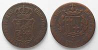 Spanien - Barcelona BARCELONA 3 Quartos 1823 FERNANDO VII. Kupfer # 89380