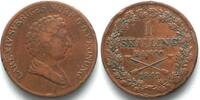 Schweden SCHWEDEN 1 Skilling Banco 1842 CARL XIV. JOHAN (Bernadotte) Kupfer # 89667
