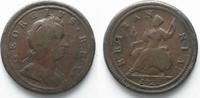 England GROSSBRITANNIEN 1/2 Penny 1722 GEORGE I Britannia Kupfer # 90094