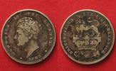 England GROSSBRITANNIEN Shilling 1825 GEORGE IV. Silber # 90123