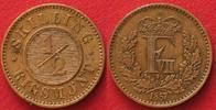 Dänemark DÄNEMARK 1/2 Skilling 1857 Altona FREDERIK VII. Bronze ERHALTUNG!!! # 90339