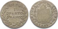 Schweiz - Tessin TESSIN / TICINO Viertelfranken (Quarto Franco) 1835 Silber # 90460