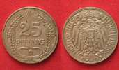 Deutschland - Kaiserreich Germany EMPIRE 25 Pfennig 1909 D nickel VF-XF # 90531 Picture