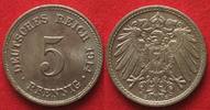 Deutschland - Kaiserreich Germany EMPIRE 5 Pfennig 1914 E Cu-Ni aUNC!!! # 91025 Picture