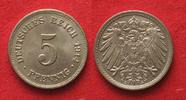 Deutschland - Kaiserreich Germany EMPIRE 5 Pfennig 1914 E Cu-Ni aUNC!!! # 91030 Picture