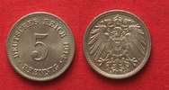 Deutschland - Kaiserreich Germany EMPIRE 5 Pfennig 1914 E Cu-Ni UNC!!! # 91034 Picture