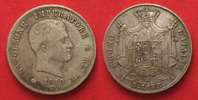 Italien KINGDOM of NAPOLEON 5 Lire 1812 M MILAN incuse edge silver VF # 91220 Foto