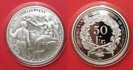 Schweiz - Schützentaler WALLIS 50 Franken 2015 SCHÜTZENTALER Silber SELTEN! # 91491