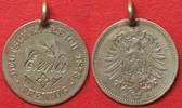 Deutschland - Kaiserreich Germany EMPIRE Love token from 20 Pfennig 1873 G silver VF # 91755 Picture