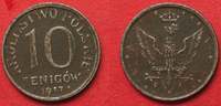 Geplantes Königreich Polen GEPL. KNGR. POLEN 10 Fenigow 1917 Eisen SCHRIFT BERÜHRT RAND - RAR! # 91841