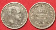 Italien KINGDOM of NAPOLEON 5 Soldi 1811 M MILAN silver VF+ # 91858 Foto