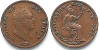 England GROSSBRITANNIEN 1/3 Farthing 1835 WILLIAM IV. Kupfer # 91901