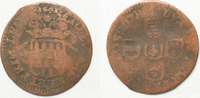 Liege, Bistum LÜTTICH Liard 1691 JOHANN LUDWIG VON ELDEREN Kupfer SELTEN! # 92237