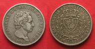 Italien - Sardinien SARDEGNA 5 Lire 1827 P - GENOVA CARLO FELICE argento BB # 92646