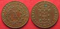 Portugal PORTUGAL 10 Reis (1/2 Vinten) 1831 MIGUEL I. Kupfer ERHALTUNG! # 92795