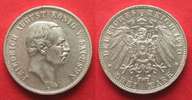 Sachsen SAXONY 3 Mark 1910 E FRIEDRICH AUGUST silver XF! # 92800 Picture