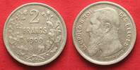 Belgien BELGIEN 2 Francs 1909 - DES BELGES - LEOPOLD II. Silber # 93026