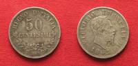 Italien ITALIEN 50 Centesimi 1863 M VITTORIO EMANUELE II. Silber # 93043