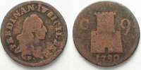 Italien - Neapel, Königreich NAPLES & SICILY 9 Cavalli 1790 P FERDINANDO IV copper F # 93175 Foto