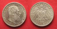 Württemberg Germany WURTTEMBERG 3 Mark 1913 F WILHELM II silver aUNC/UNC!!! # 93227 Picture