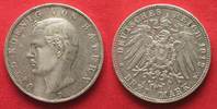 Bayern BAVARIA 3 Mark 1912 D OTTO silver XF! DIE ROTATION # 93232 Picture