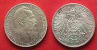 Bayern Germany BAVARIA 2 Mark 1911 D LUITPOLD silver aUNC!!! # 93273 Picture